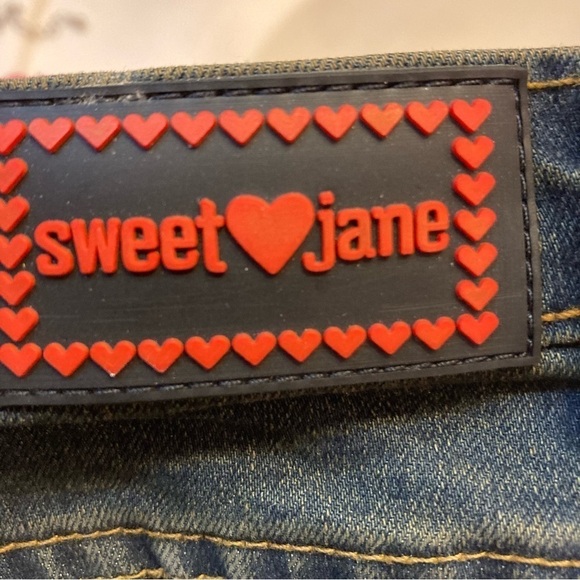 Girls Sweet Jane Painted Studded Flare Jeans - Picture 5 of 6